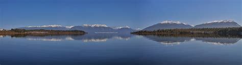 panorama te anau downs calm surface reflecting  mount flickr