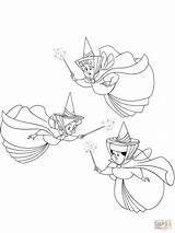 Coloring Fairies Flora Fauna Merryweather Three Good Sleeping Beauty Pages Disney Printable Princess Fairy Supercoloring Drawing Sheets Faries Die Tattoo sketch template