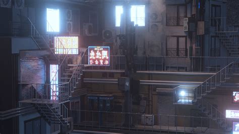 cyberpunk theme environment 3d model cgtrader