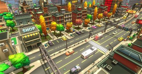 3d model toon city vr ar low poly cgtrader
