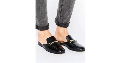 asos asos  leather mule loafers  black lyst canada