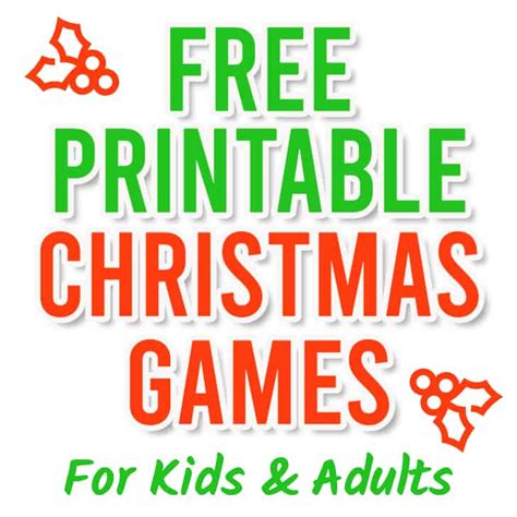 printable christmas games  kids  adults parties  personal