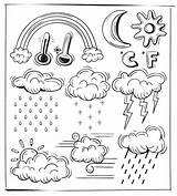 Premium Doodle Weather Vector Set sketch template