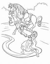 Rapunzel Coloring Tangled Horse Pages Colorkid sketch template