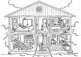 Coloring House Pages Kids Printable Colouring Color Rooms Homes Book Children Kid sketch template
