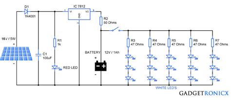solar garden lights circuit gadgetronicx