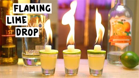 Flaming Lime Drop Shots Tipsy Bartender