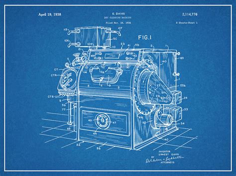 dry cleaning machine blueprint patent print drawing  greg