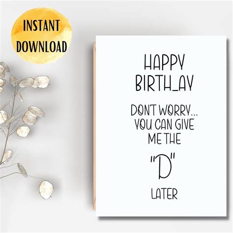 Printable Birthday Card Funny Adult Humor Birthday Card Etsy Canada