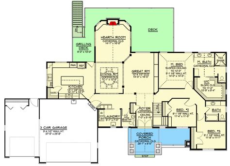 bed craftsman ranch plan  option  finish walk  basement gra architectural