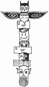Totem Coloring Poles Pages Pole Clipart Template Library Popular sketch template