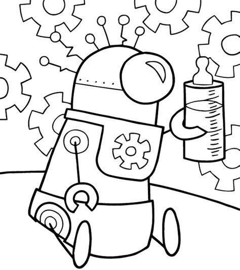cute  printable robot coloring pages