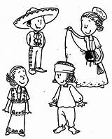 Mexican Coloring Pages Dress Parade Color sketch template