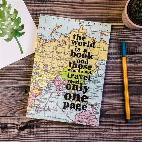Inspirational The World Is A Book Travel Journal By Bookishly