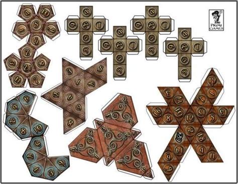 steampunk dices paper models  rpg  wargames  aaron   dm