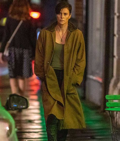 charlize theron the old guard coat andy trench coat