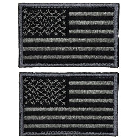 pieces tactical usa flag patch black gray velcro american flag