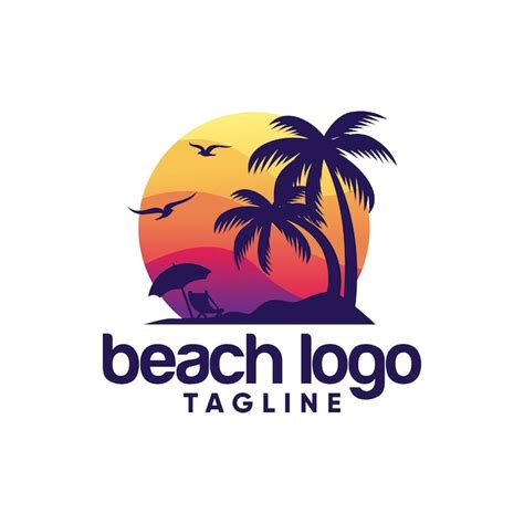 beach logo  vectors psds