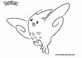Togekiss Coloring Pokemon Pages Kids Printable sketch template