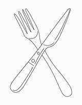 Fork Coloring Knife Pages Kitchen Color Popular Getcolorings Getdrawings Coloringhome sketch template