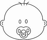 Baby Coloring Face Printable Dummy Outline Clip Pages Template Pacifier Cartoon Boy Clipart Head Cliparts Drawing Colouring Faces Clipartbest Kids sketch template