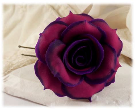 purple tipped rose hair pins and hair clips