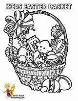Coloring Easter Basket Pages Egg Baskets Popular sketch template