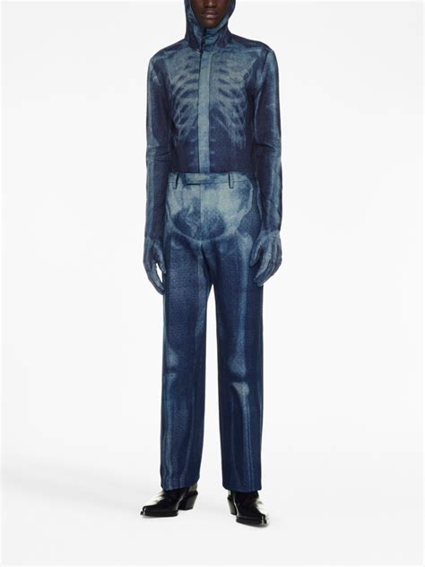 off white runway body scan tailored denim trousers farfetch