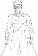 Nightwing Kolorowanki Superhero Grayson Bestcoloringpagesforkids Dzieci Justice sketch template