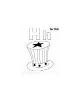Coloring Hh Letter Printable Pages Hat Han sketch template