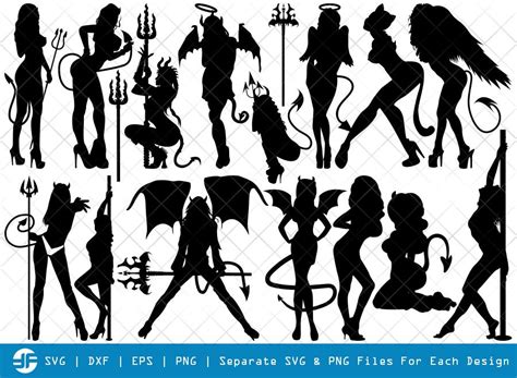 devil woman striptease svg cut files sexy devil naughty girl