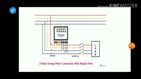 phase energy meter wiring diagram youtube