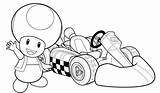 Coloring Pages Mario Toad Kart Super Bros Colouring Printable Choose Board sketch template