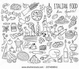 Doodles Cuisine Coloring Drinks Isolated Lasagna Risotto Handlettering Spaghetti Essen Gelato Freehand Skizze sketch template