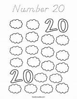 Number Coloring Twenty Sheet Book Built California Usa Noodle sketch template