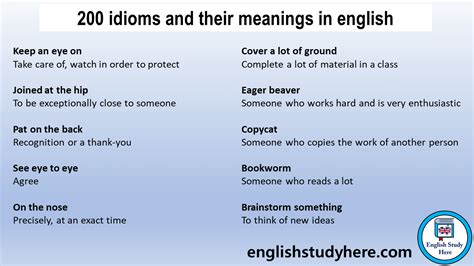 idioms   meanings  english english study