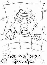 Well Soon Coloring Pages Grandpa Grandma sketch template