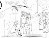 Heal Peter John Beggar Coloring Lame Man Crippled Teach Pages sketch template