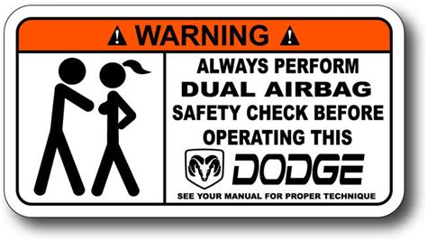 warning label  perform dual airbag safety check  operatin ihatedecalsca