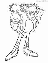 Color Coloring Pages Sonic Eggman Hedgehog Dr Print Colouring Doctor Choose Board sketch template