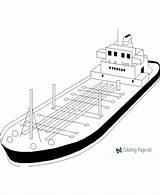 Coloring Pages Ship Cargo Boat Boats Printable sketch template