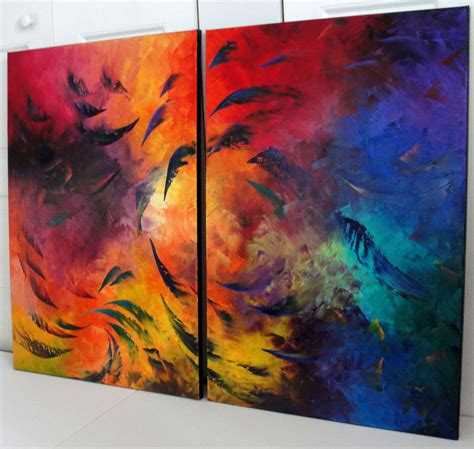 large abstract canvas wall art bright colors painting original oil