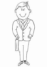 Coloring Suit Man Pages Adult Tailor Edupics sketch template