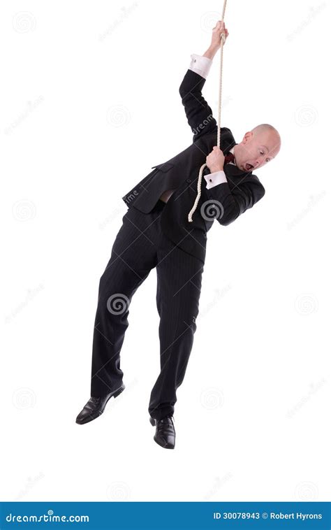 businessman hanging  rope stock image image  objective ambitious