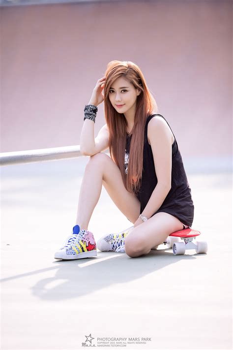 pretty exotic asian models skater girl kim ha yul