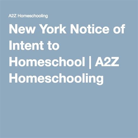 york notice  intent  homeschool homeschool  york york