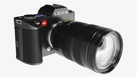 leica sl digital camera with optical lens 3d model cgtrader