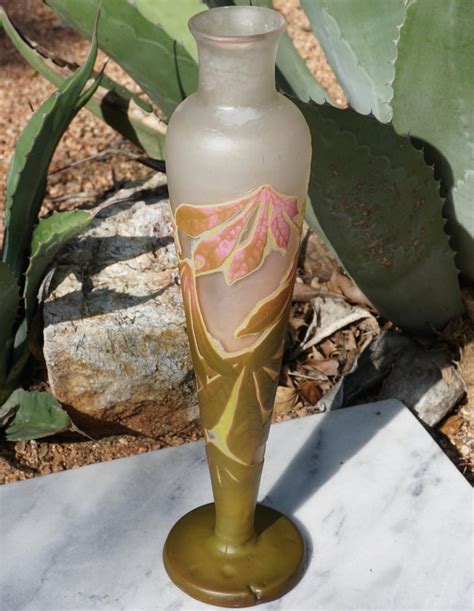 Emile Galle Tall Cameo Art Nouveau Vase 1904 For Sale At