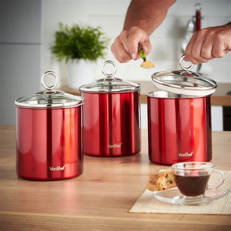 vonshef set   tea coffee sugar canisters kitchen storage jars