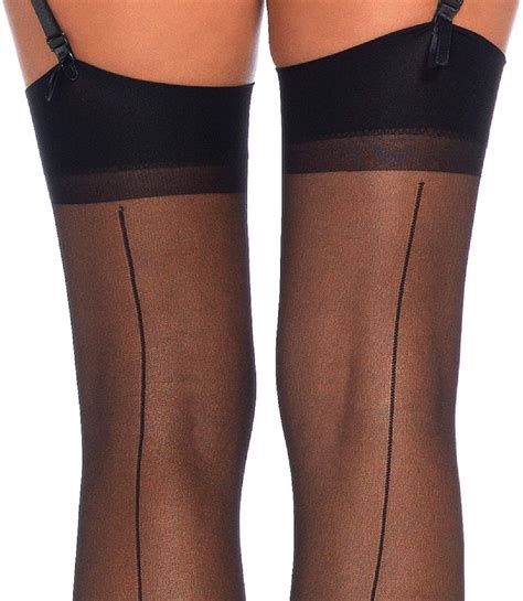 leg avenue women s sheer backseam stockings black size plus size nciv